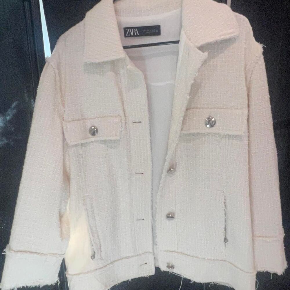 Zara Cream Tweed Shacket